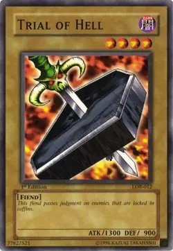 Heavily Played Trial of Hell - LOB-012 - Common - 1st Edition - YuGiOh  - Image 1