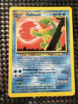 Politoed – 27/75 Neo Discovery Pokémon Card WOTC 2001 – Rare Holo Near Mint - Image 2