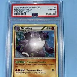Nidoking 6/102 Triumphant Holo Pokemon Card 2010 HG SS - PSA 8 NM/MINT - Image 7