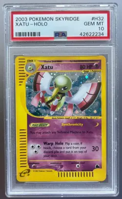 PSA 10 Skyridge Xatu #H32 Holo Rare Pokemon Card 2003 Gem Mint - Image 1