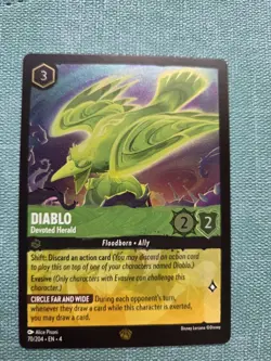Disney Lorcana Ursula's Return Diablo Devoted Herald Legendary Cold Foil Card - Image 1