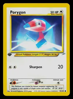 Pokemon Card - Porygon Neo Destiny 1st Edition 78/105 Common - Image 3