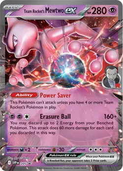 Team Rocket's Mewtwo ex 205 Sv: Scarlet & Violet Promo Cards Holo - Image 1