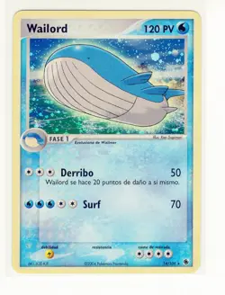 1x ~ESP~ SPANISH Wailord 14/109 HOLO EX Ruby & Sapphire Pokemon Card (LB3) - Image 2