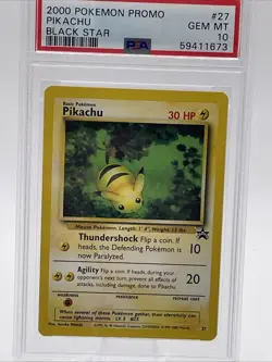 PSA 10 GEM MINT Pikachu Black Star Promo 2000 #27 Pokemon Card - Image 5