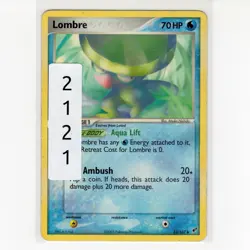 Pokémon TCG Lombre 33/107 EX Deoxys Regular Uncommon Card EN-MP 2005 - Image 3