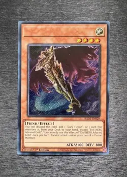 YuGiOh! Evil HERO Adusted Gold RA04 - Error Misprint No Name No Imprint 1st Ed - Image 1