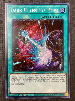 Yu-Gi-Oh TCG #RA01-EN060 Dark Ruler No More 1st Edition Platinum Secret Rare NM - Image 1
