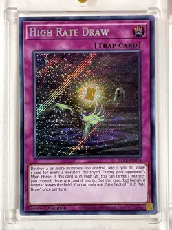 YuGiOh Trap Card High Rate Draw BLAR-EN018 1st Edition Secret Rare - Image 1