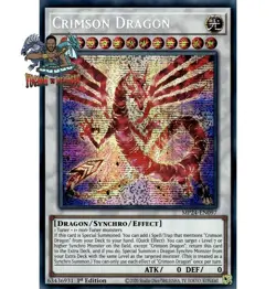 Yugioh! 1x Crimson Dragon MP24-EN097 Prismatic Secret Rare 1st Ed NM - Image 1