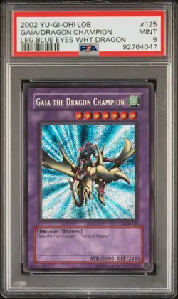 YUGIOH - 2002 LOB-125 - GAIA THE DRAGON CHAMPION - PSA 9 MINT - NA - Image 1
