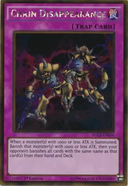 Yugioh! LP Chain Disappearance - PGL2-EN064 - Gold Rare - 1st Edition Lightly Pl - Image 1