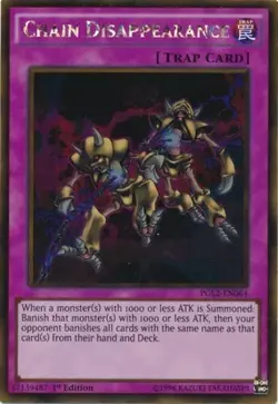 Yugioh! LP Chain Disappearance - PGL2-EN064 - Gold Rare - 1st Edition Lightly Pl - Image 2