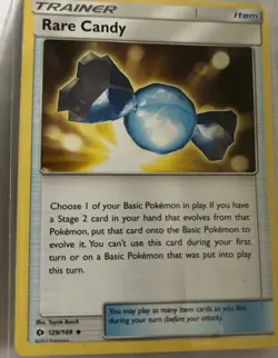 Pokemon Card Trading Card Game Trainer Rare Candy Sun And Moon Base Card 129/149 - Image 1