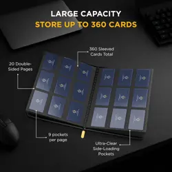 Card Binder 9 Pocket Zipper for Trading Cards TCG Collectible Card Storage - Image 5