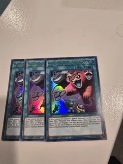 Yugioh! 3x Obedience Schooled BLAR-EN071. Ultra Rare. 1st Ed. Near Mint.  - Image 1