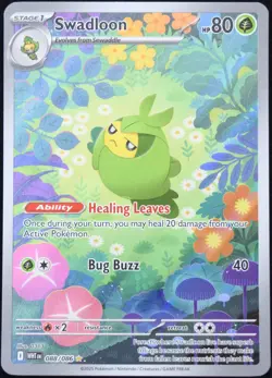 Pokemon TCG Swadloon 088/086 2025 White Flare Illustration Rare Card - NM - Image 1