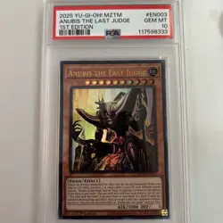 Yugioh! Graded Card PSA 10 Anubis the Last Judge UR MZTM-EN003 1st Edition 2025 - Image 1