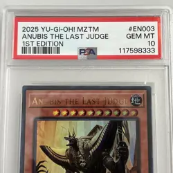 Yugioh! Graded Card PSA 10 Anubis the Last Judge UR MZTM-EN003 1st Edition 2025 - Image 3
