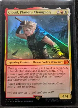 Magic the Gathering MTG Final Fantasy - FOIL Cloud, Planet's Champion #552 FFVII - Image 1