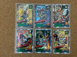Gundam carddass 90s Foil Holo anime card 6set - Image 1