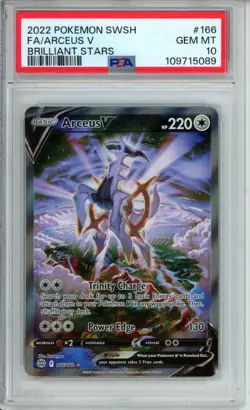 PSA 10 Arceus V Full Art 166/172 Brilliant Stars 2022 PokÃ©mon Card GEM MINT - Image 1
