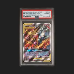 Pokemon Moltres Zapdos Articuno GX Hidden Fates Black Star Promo SM210 PSA 10 - Image 1
