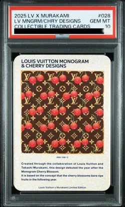 PSA 10 LOUIS VUITTON x MURAKAMI Trading card MONOGRAM & CHERRY DESIGN 028 Unused - Image 1