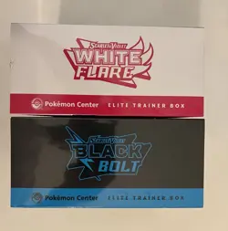 Pokemon Black Bolt and White Flare Elite Pokemon Center Trainer Box ETB Set of 2 - Image 2