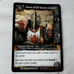 WOW Chain Of The Scarlet Crusade Foil Card World Of Warcraft Dungeon Treasure - Image 1