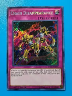 Near Mint Yugioh Chain Disappearance - LCKC-EN094 - 1st Edition - Secret Rare - Image 1