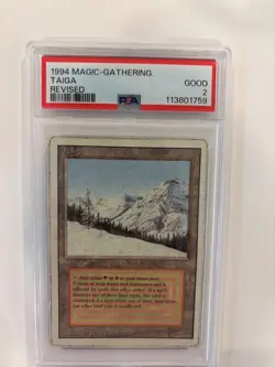 MtG Taiga Revised Edition- Magic the Gathering PSA graded as Good - Image 2