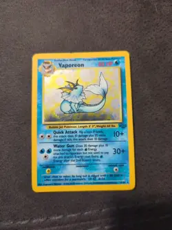 Vaporeon PokÃ©mon Trading Card Game card from the Jungle set. - Image 1