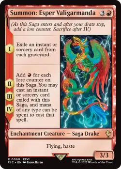 MTG 1x Summon: Esper Valigarmanda SURGE FOIL (M/NM) Commander Final Fantasy - Image 1