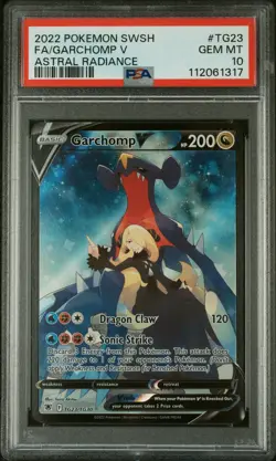 2022 POKEMON SWORD & SHIELD ASTRAL RADIANCE #TG23 FULL ART/GARCHOMP V PSA 10 - Image 1