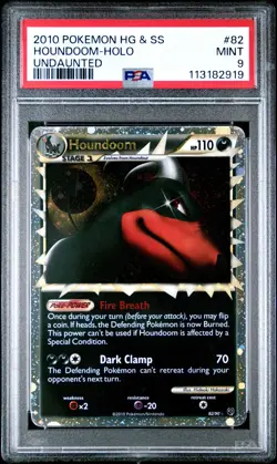 2010 POKEMON UNDAUNTED HOUNDOOM PRIME #82 ULTRA RARE PSA 9 MINT #113182919 - Image 1