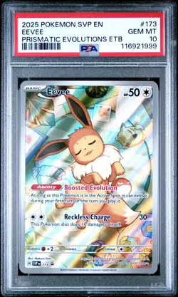 2025 POKEMON SVP EN-SV BLACK STAR PROMO #173 EEVEE PSA 10 - Image 1