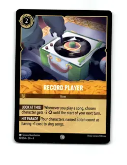 Disney Lorcana Record Player Trading Card 32/204 - Image 1