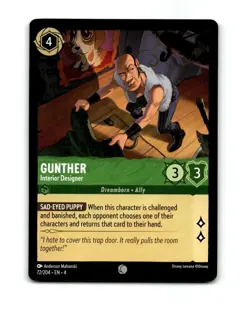Disney Lorcana Gunther Trading Card 72/204 - Image 1