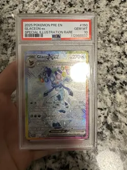 PokÃ©mon TCG Glaceon EX Prismatic Evolutions Holo Card 150/131 SV - Image 1
