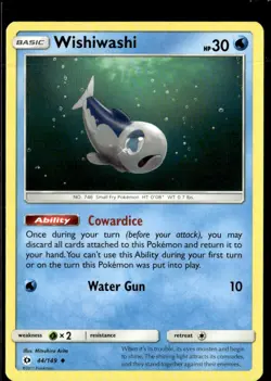 Pokemon Wishiwashi 44/149 Sun Moon Base Set Non Holo Uncommon 5 Card Lot - Image 1