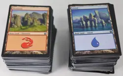 MTG Magic the Gathering 390 Card Lot Basic Lands Mountain Island Mixed Sets E7 - Image 1