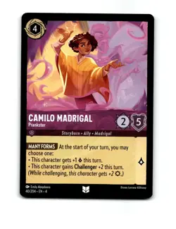 Disney Lorcana Camilo Madrigal Trading Card 40/204 - Image 1