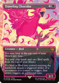 Traveling Chocobo (Borderless) (Neon Ink Pink) Final Fantasy Foil - Image 1