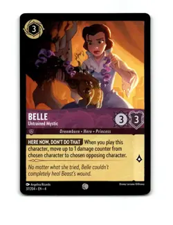 Disney Lorcana Belle Untrained Mystic Trading Card 37/204 - Image 1