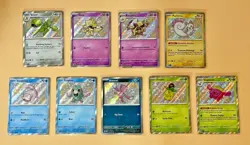 Pokemon 9 Card Lot - Paldean Fates Baby Shiny Cards - NM pack fresh - Image 1