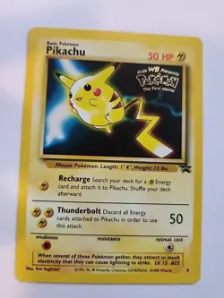 Pikachu Promo Black Star 4 Pokemon Card WOTC NM - Image 1