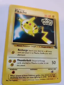 Pikachu Promo Black Star 4 Pokemon Card WOTC NM - Image 2
