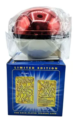 Vintage Sealed Pokémon Mewtwo 23K Gold-Plated Trading Card With Red Pokéball Dis - Image 11