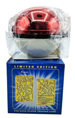 Vintage Sealed Pokémon Mewtwo 23K Gold-Plated Trading Card With Red Pokéball Dis - Image 4